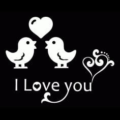 I Love You Typography Black And White Vector SVG File