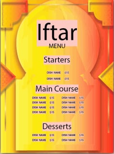Iftar Invitation Card Black Vector File