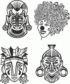 Indian Historic Tribal Mask Free Design CDR File