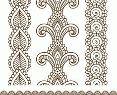 Indian Mehndi Henna Line Lace Elements Patterns Free CDR Vectors File