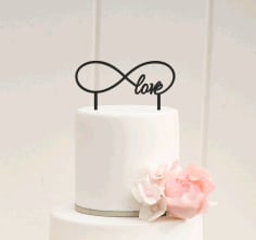 Infinity Love Cake Topper Wedding Cake Topper Template CDR File
