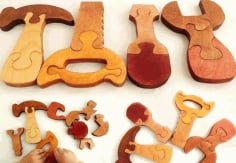 Instruments Wooden Jigsaw Puzzle Laser Cut CDR File
