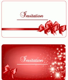 Invitation Card Cover Background Ribbon Sparkling Vector File