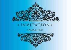 Invitation Card with Decorated Text Free Vector