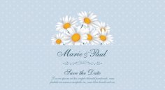 Invitation Card with Floral Badge Free Vector
