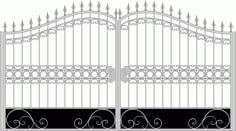 Iron Fancy Gate Boundary Wall Gate Design Free Vector CDR File