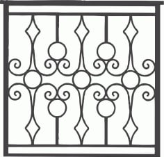 Iron Grille Gate Free DXF Vectors File