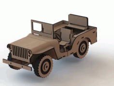 Jeep 3D Wooden Puzzle Laser Cut Free CDR Vectors File
