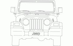 Jeep Front Laser Cut DXF File