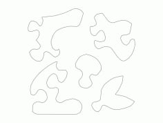 Jigsaw Puzzle Design Laser Cut DXF File