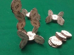 Joinable Poker Chips DXF File