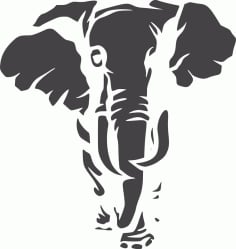 Jungle Animal Elephant Stencil Free DXF Vectors File