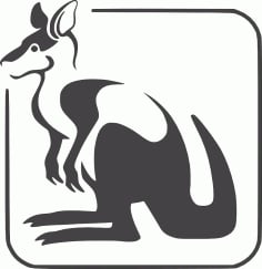 Kangaroo Logo Design DXF File