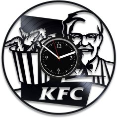 KFC Vinyl Wall Clock Free Laser Cut DXF and CDR File