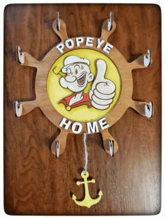 Kids Cartoon Popeye Wall Hanger CDR Vectors File