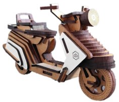 Lambretta Scooter Motorcycle 3D Puzzle Wooden Toy Model DXF File for Laser Cutting