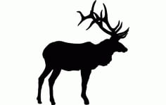Large Bull Elk Template DXF File