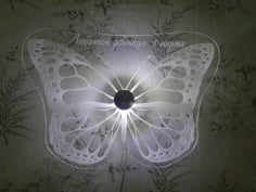 Laser Cut 3D Acrylic Butterfly Lamp CDR and Ai Vector File