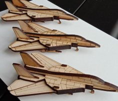 Laser Cut 3D Aircraft Toy F-14 Tomcat Panda Fighter Template CDR File