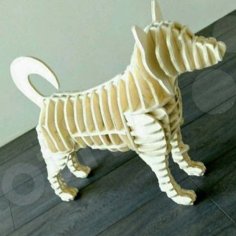 Laser Cut 3D Animal Model Wooden Puzzle Dog CDR and DXF File