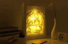 Laser Cut 3D Light Box Lamp CDR File