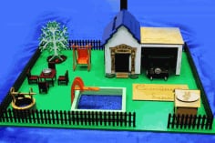 Laser Cut 3D Model Doll House Design Vector File
