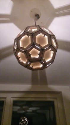 Laser Cut 3D Polyhedron Globe Lamp Vector File