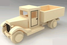 Laser Cut 3D Puzzle Commercial Vehicle Drawing Sample CDR File