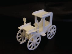 Laser Cut 3D Puzzle Horse Buggy Model DXF File
