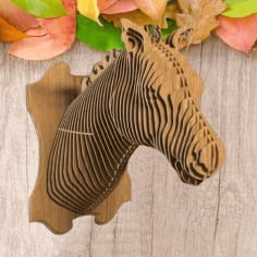 Laser Cut 3D Puzzle Horse Wall Mounted, 3D Model Animal Head Vector File
