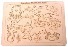 Laser Cut 3D Puzzle Kids Game Sea Animals Wooden Sorting Toy Puzzle CDR File