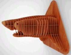Laser Cut 3D Puzzle Shark Head CDR Vectors File
