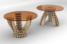 Laser Cut 3D Puzzle Wooden Round Table CNC Wood Table Vector File