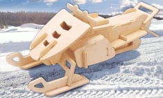 Laser Cut 3D Wood Sledding Model CDR Vectors File
