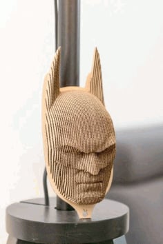 Laser Cut 3D Wooden Batman Head layout DXF File