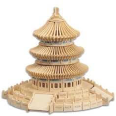 Laser Cut 3D Wooden China Temple Model Building DXF File
