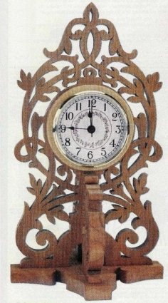 Laser Cut 3D Wooden Decorative Antique Clock Model CDR File