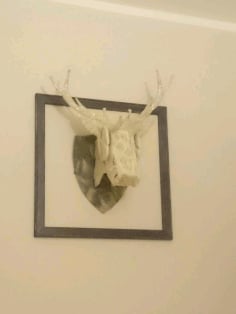 Laser Cut 3D Wooden Deer Head, Wall Mounted Animal Head CDR and DXF File