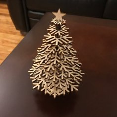 Laser Cut 3D Wooden Flat Pack Christmas Tree CDR File