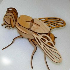 Laser Cut 3D Wooden Insect Puzzle CDR and DXF File