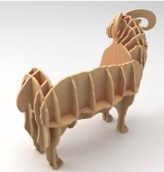 Laser Cut 3D Wooden Puzzle Animal Shelf Template DXF File