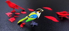 Laser Cut 3D Wooden Puzzle Bird Toy CDR File