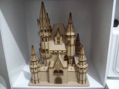 Laser Cut 3D Wooden Puzzle Disney Castle 3D Model Architectural Building CDR and DXF File