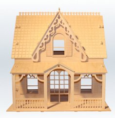 Laser Cut 3D Wooden Puzzle Doll House CDR File