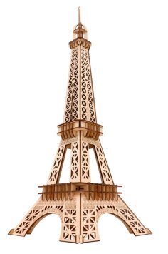Laser Cut 3D Wooden Puzzle Eiffel Tower Model DXF File