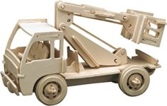Laser Cut 3D Wooden Puzzle Excavator Construction Vehicle Modal CDR File