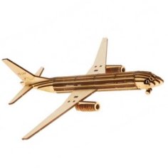 Laser Cut 3D Wooden Puzzle Irkut MS21 Airliner Toy Model Layout CDR File