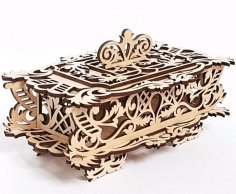 Laser Cut 3D Wooden Puzzle Jewelry Box Wooden Wedding Box CDR File