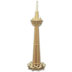 Laser Cut 3D Wooden Puzzle Kuala Lumpur Tower 3D Architecture Model 3mm CDR and DXF File