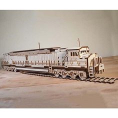 Laser Cut 3D Wooden Puzzle Locomotive Model 3D Train Toy Model CDR and DXF File